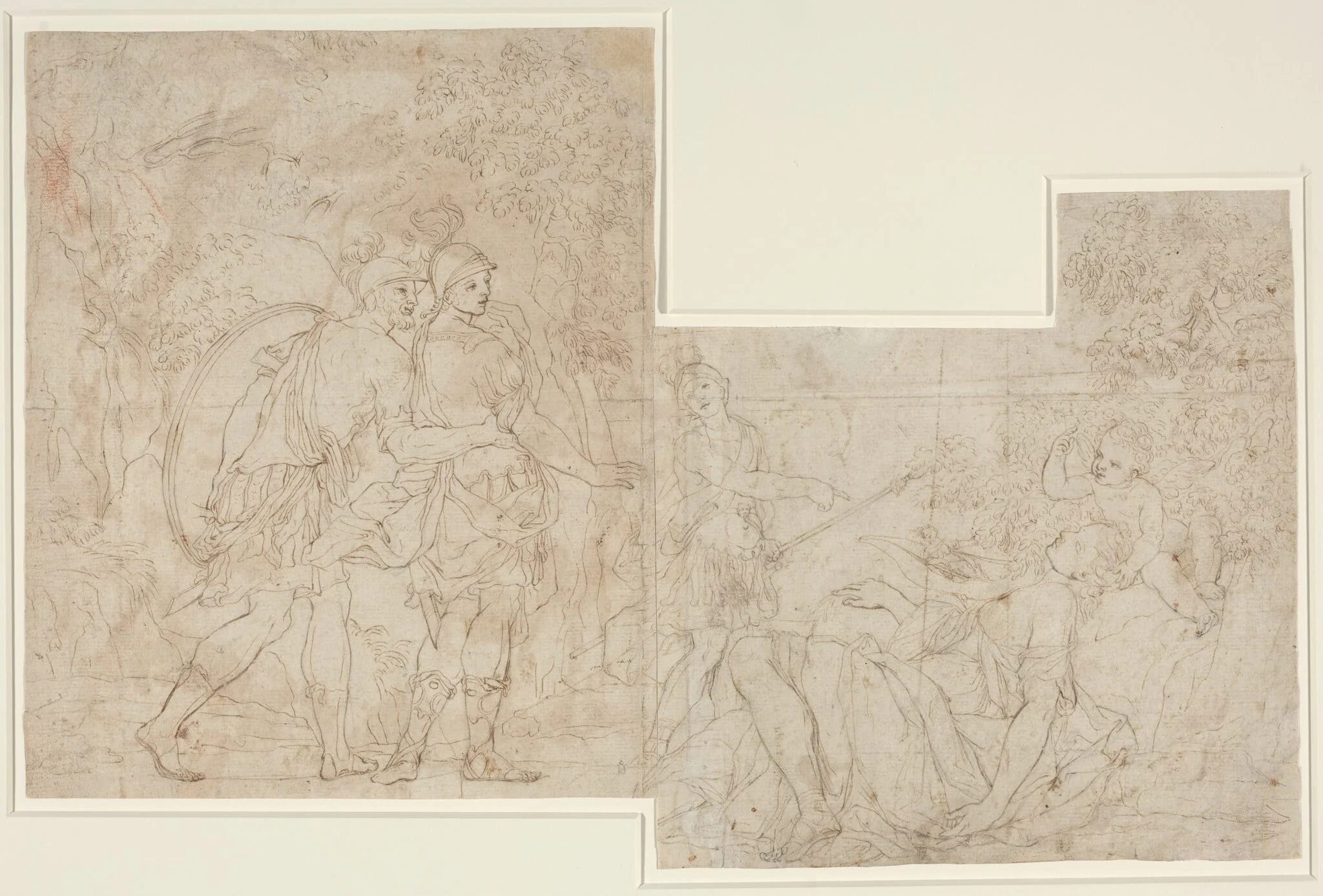 Three Soldiers Discovering a Sleeping Woman, detail