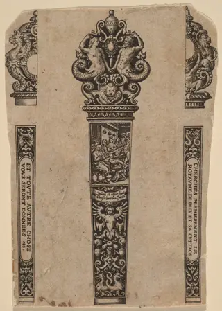 Ornament for Knife Handle, by Theodor de Bry, ink, 1563