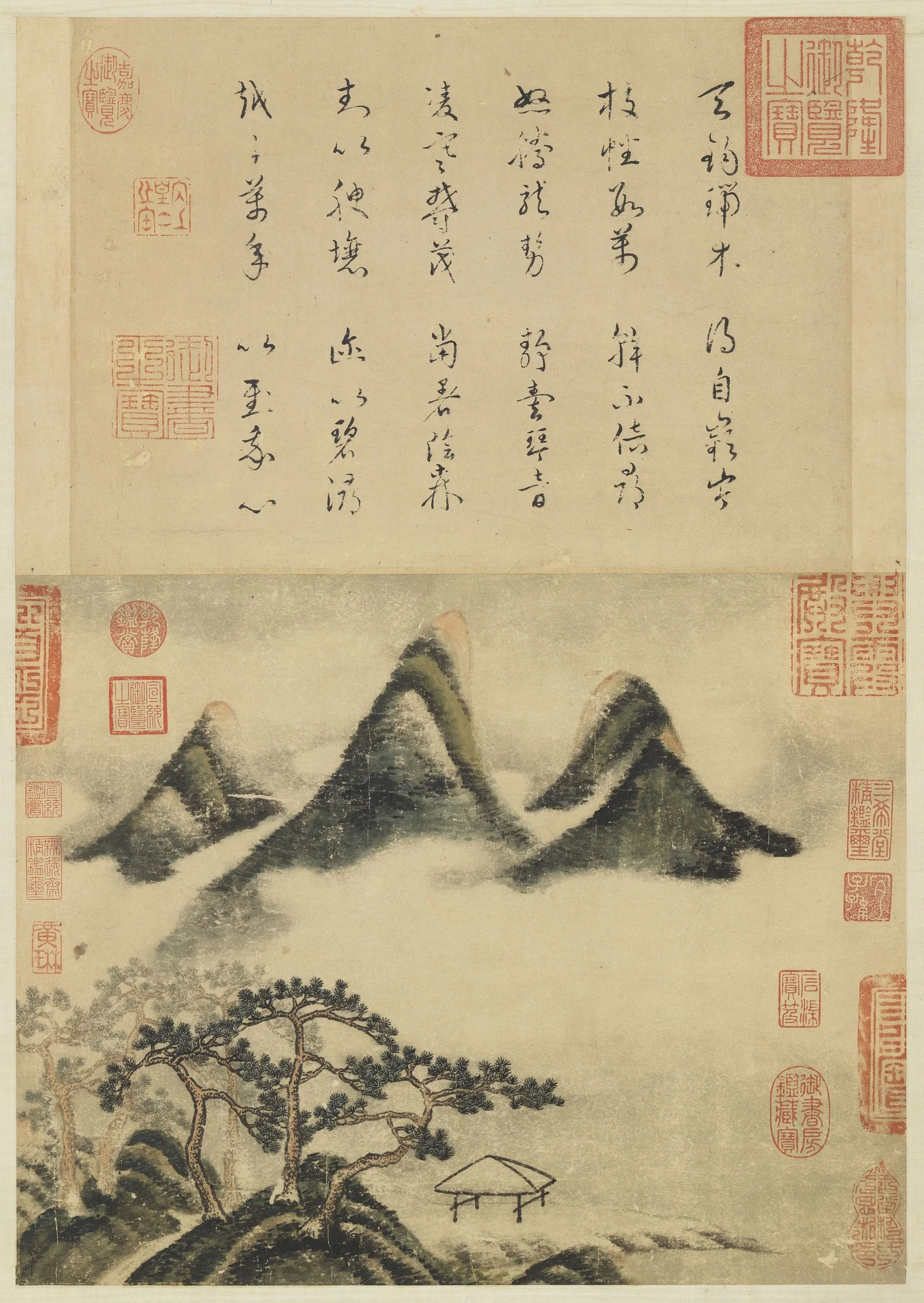 Spring Mountains and Auspicious Pines, detail