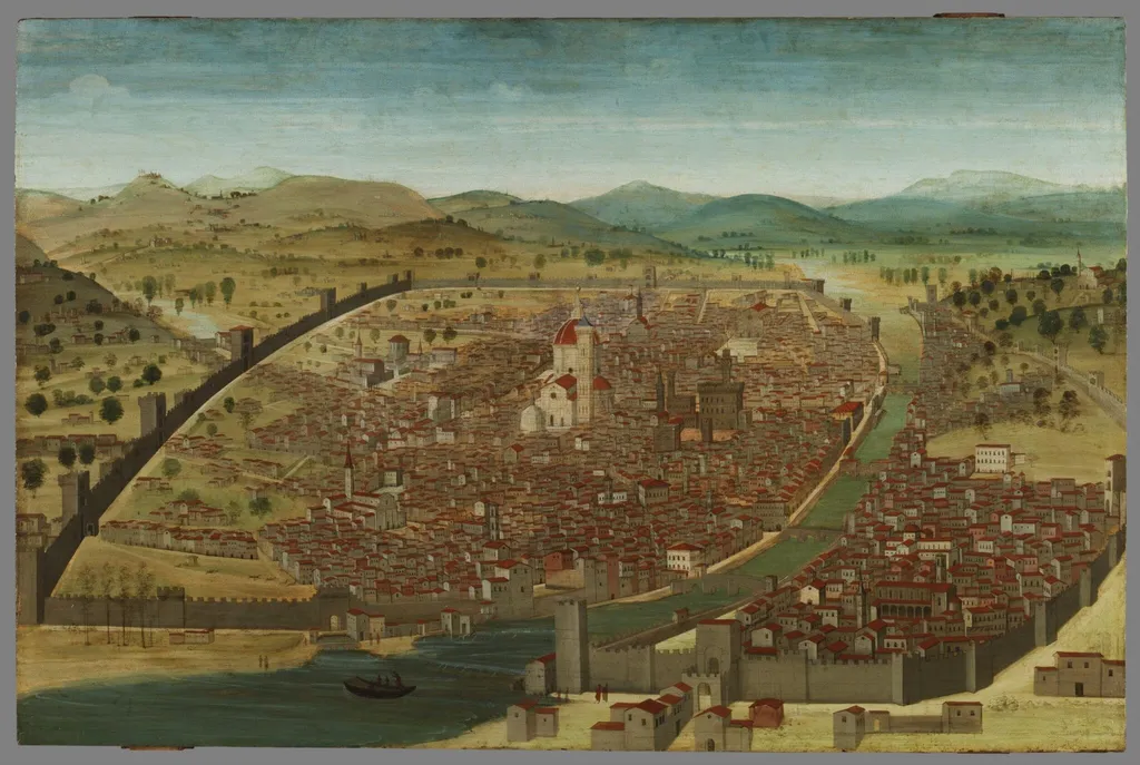 View of Florence from the South West, by Francesco Rosselli, paint, 1495