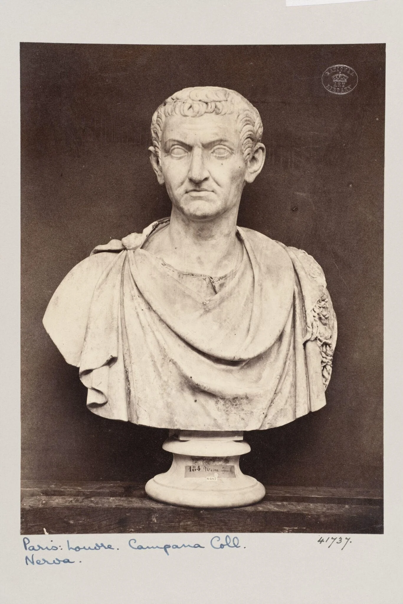 Marble bust of the Emperor Nerva, detail