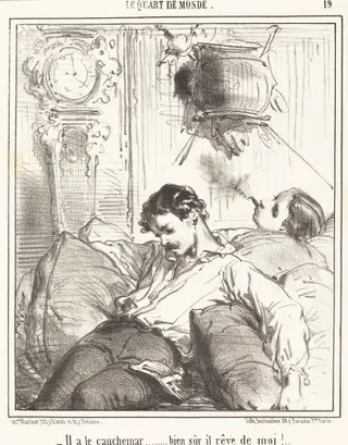 Il a le cauchemar..., by Edouard de Beaumont, ink, 1821