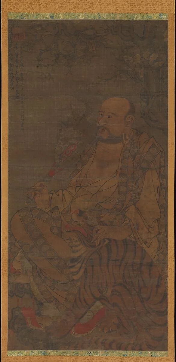 元 佚名 第六羅漢跋陀羅圖 軸|Bhadra, The Sixth Luohan, detail