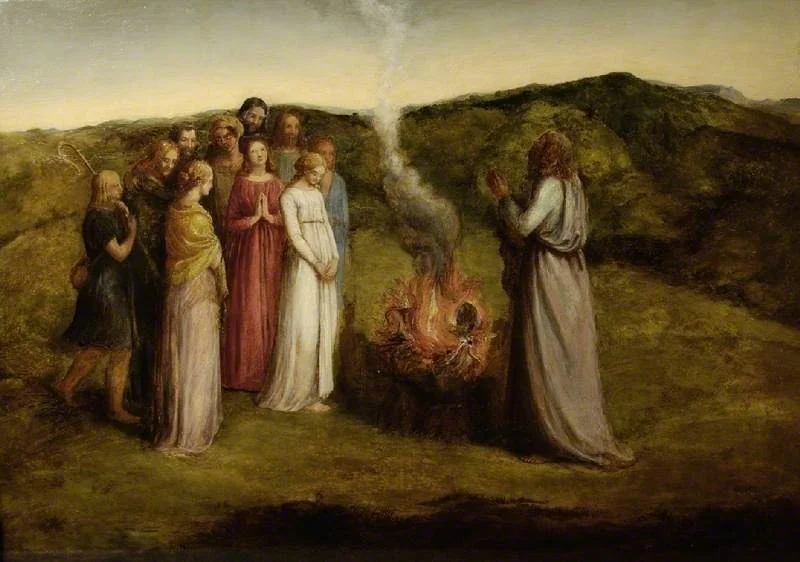 Job offering a sacrifice on his return to prosperity, detail