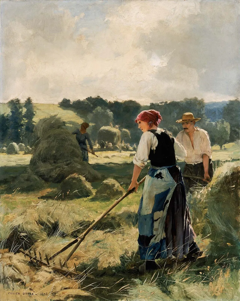 Haymaking, by Julien Dupré, oil, 1896