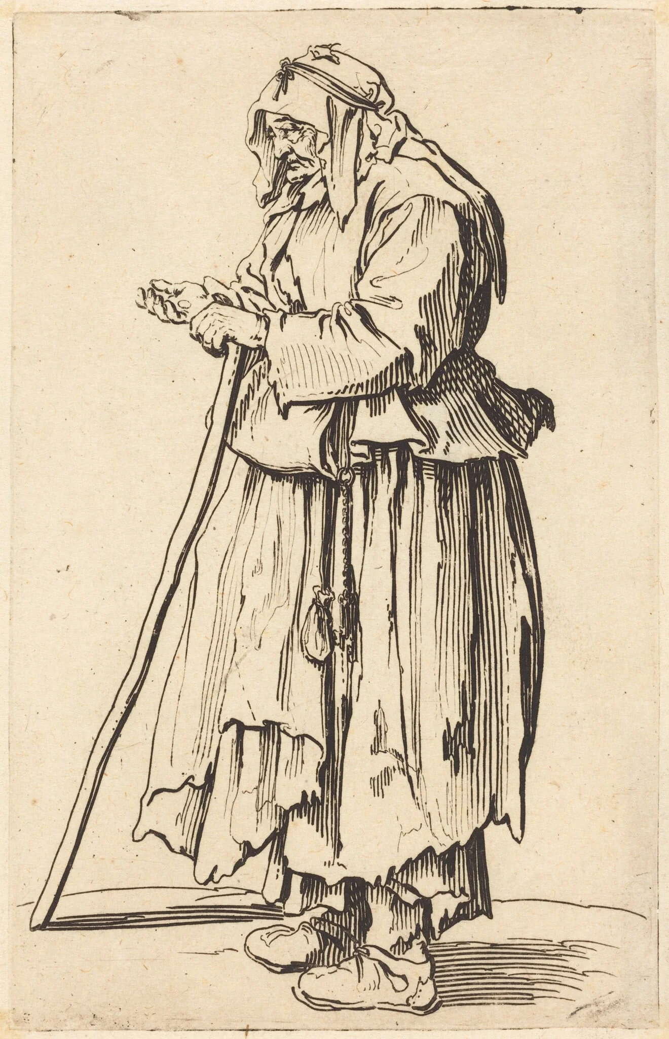 Beggar Woman Receiving Charity, detail