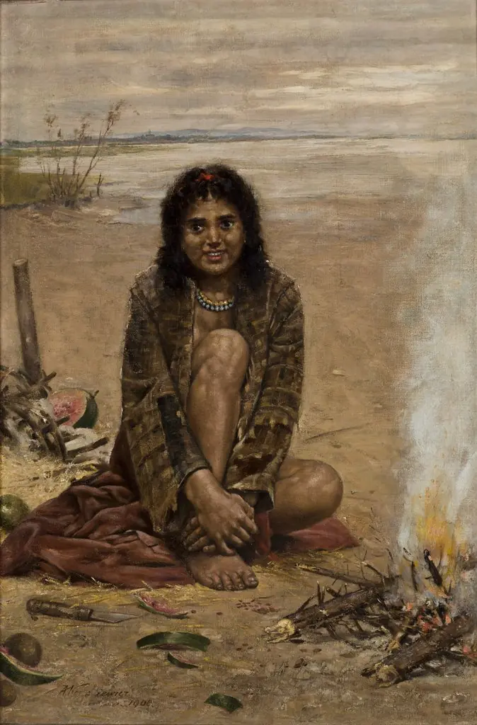 A Gypsy Woman, by Antoni Kozakiewicz, oil, 1909