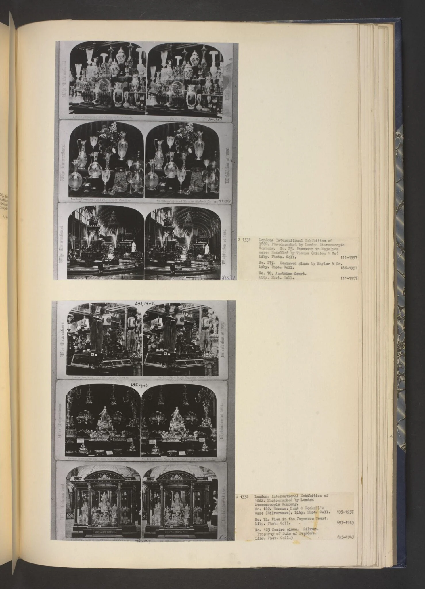 Stereoscopic photograph (No. 70) of the Austrian Court at the International Exhibition of 1862, detail
