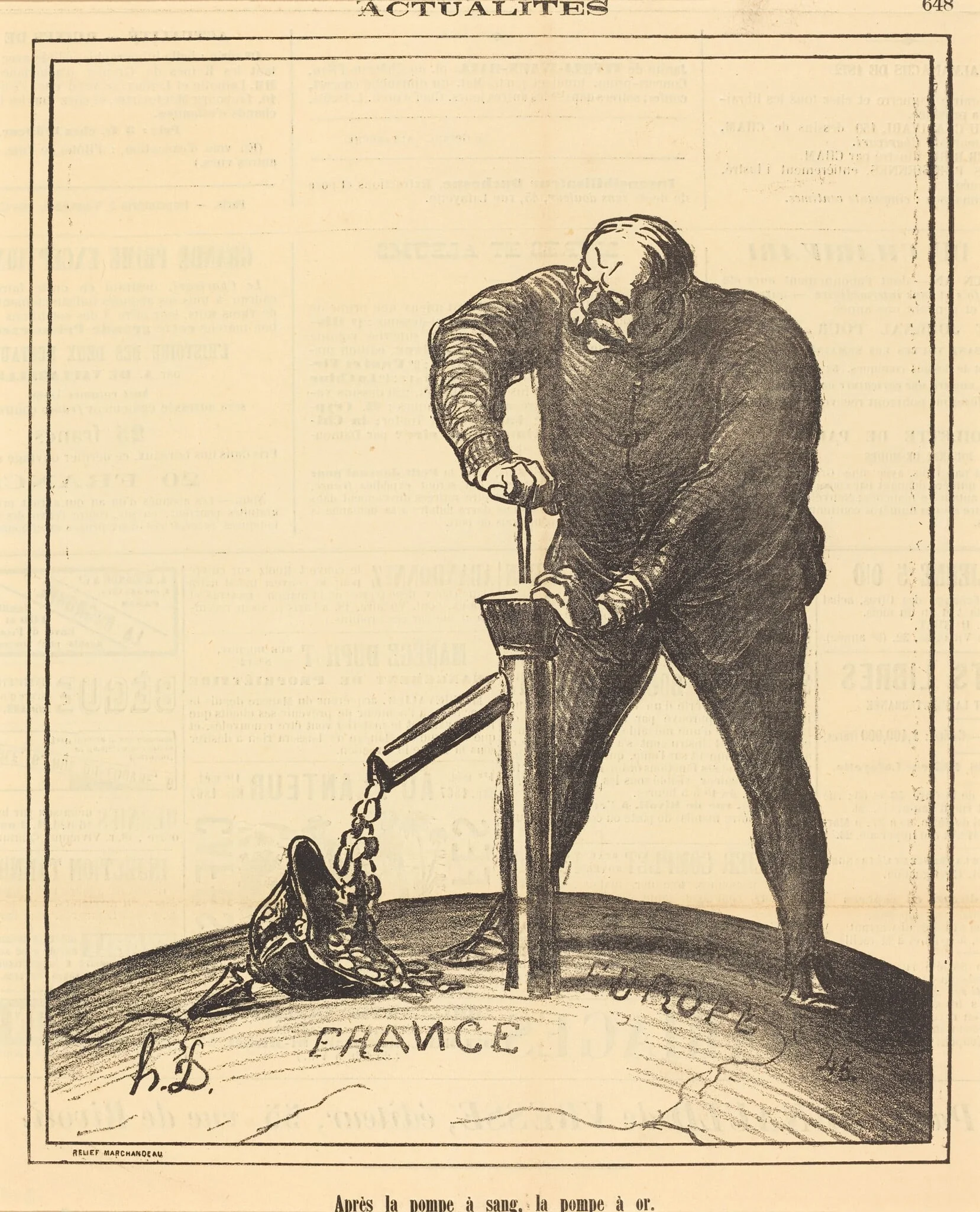 Après la pompe a sang, la pompe à or, detail