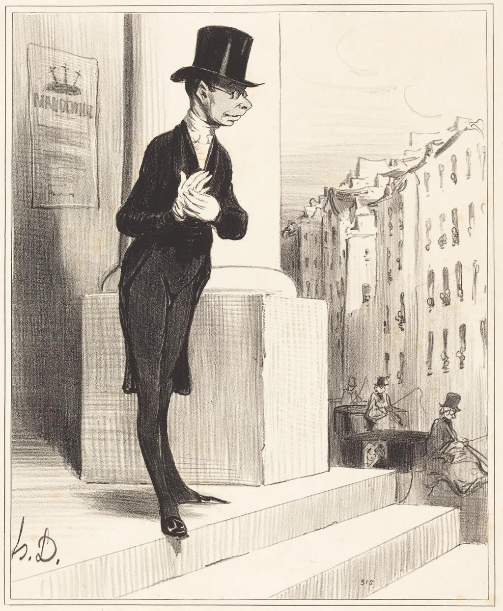 Pique-Assiette, by Honoré Daumier, ink, 1841