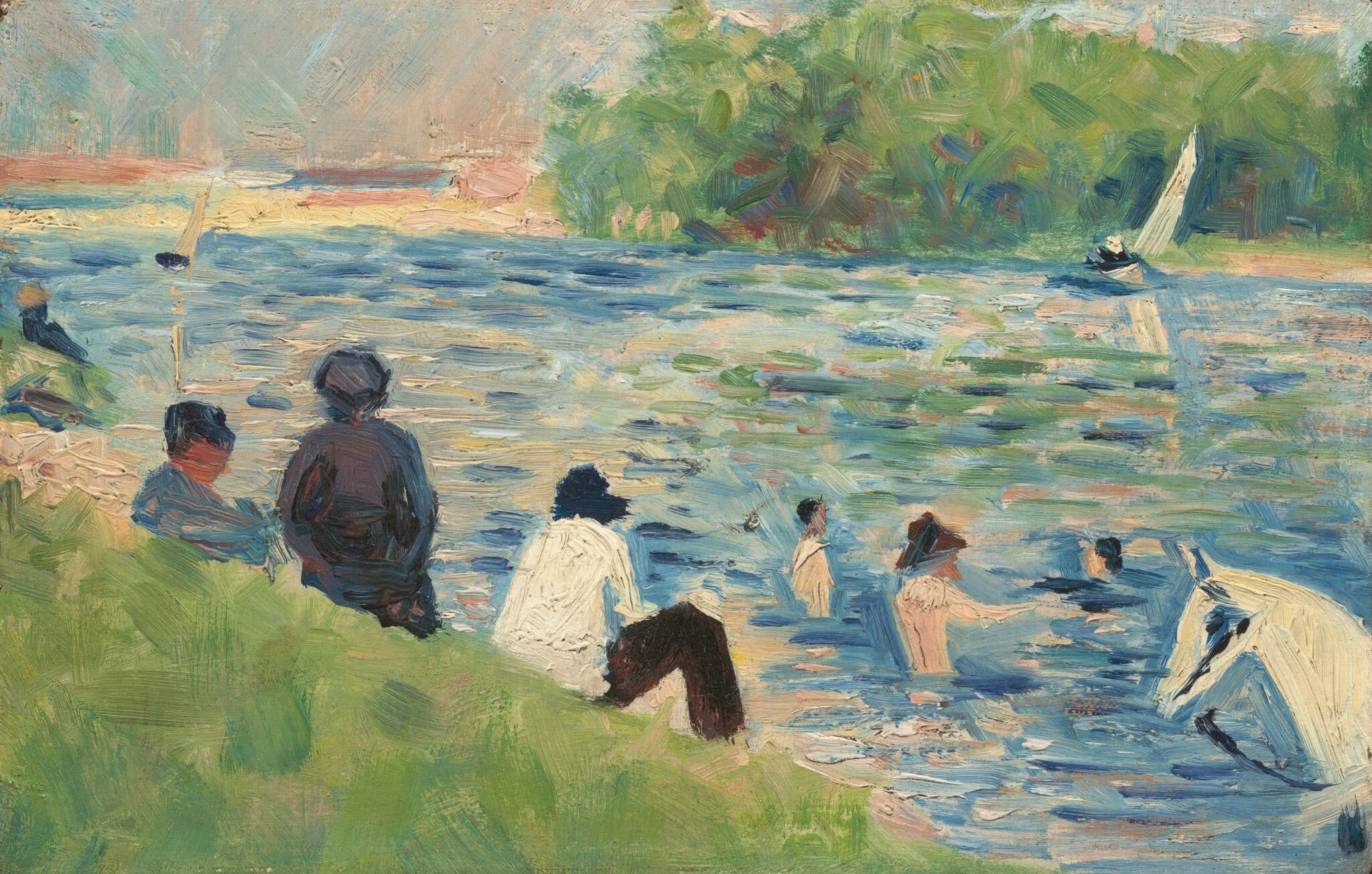 Bathers (Study for "Bathers at Asnières"), detail