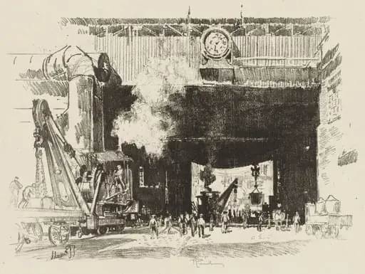 English War Work:  The Big Gate of the Big Shop, by Joseph Pennell, 1916