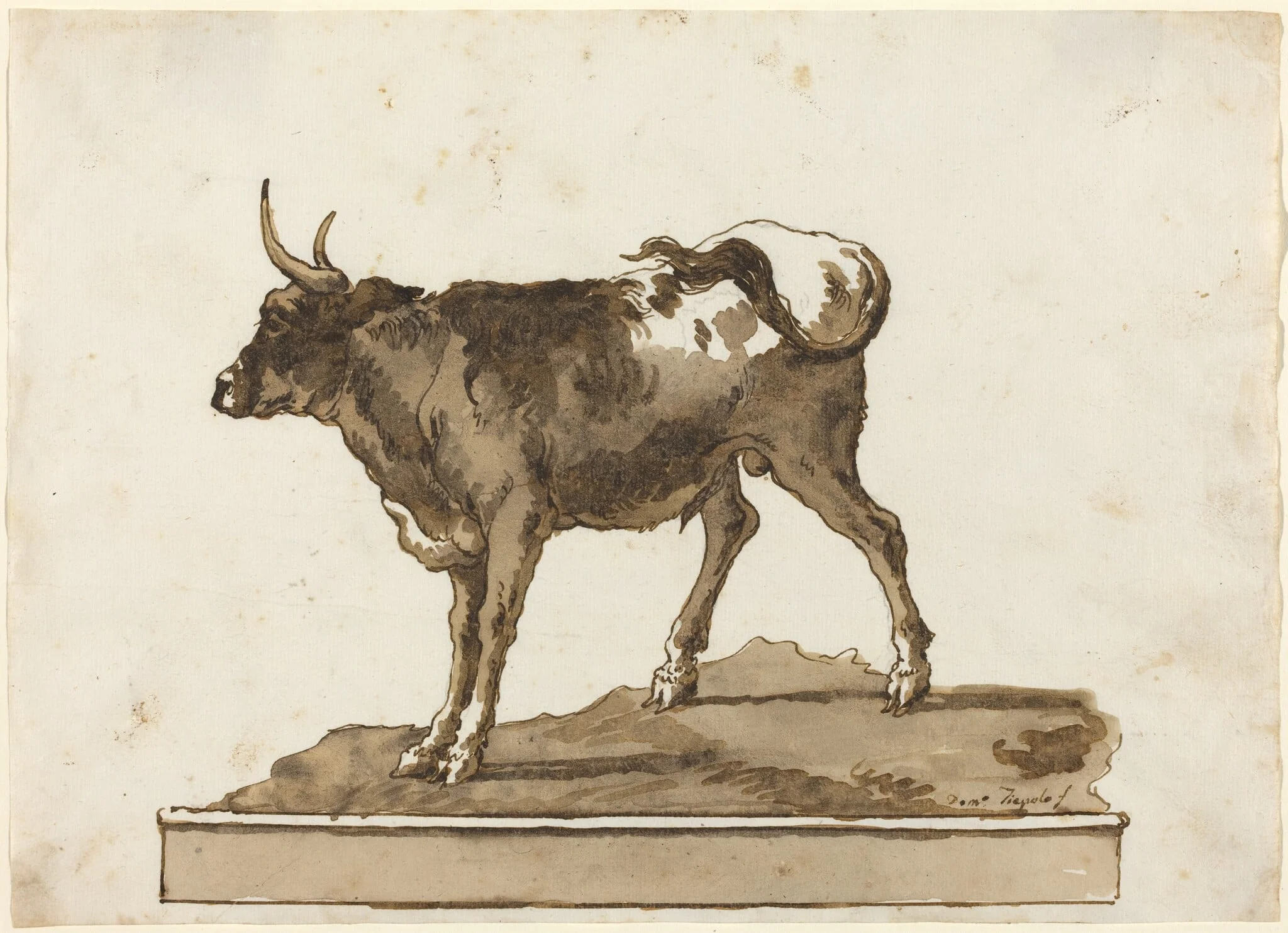 A Bull on a Ledge, detail