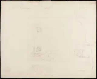 Kinmel Hall, drawing no. 348 and 354, plan of ceiling for principal staircase, by William Eden Nesfield, 1874