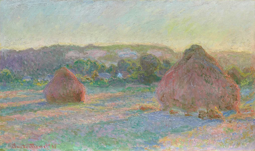 Stacks of Wheat (End of Summer), by Claude Monet, oil, 1896