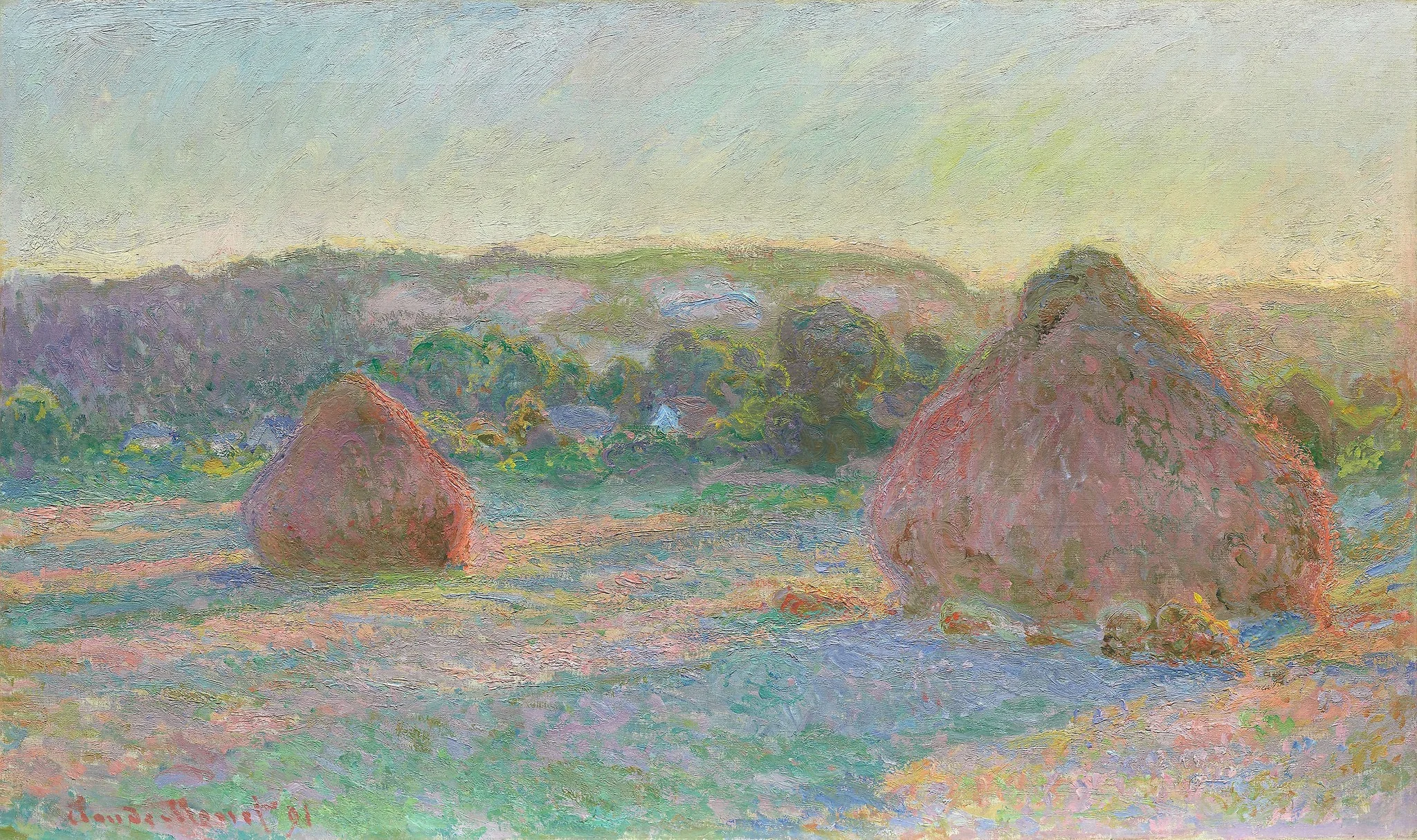 Stacks of Wheat (End of Summer), detail
