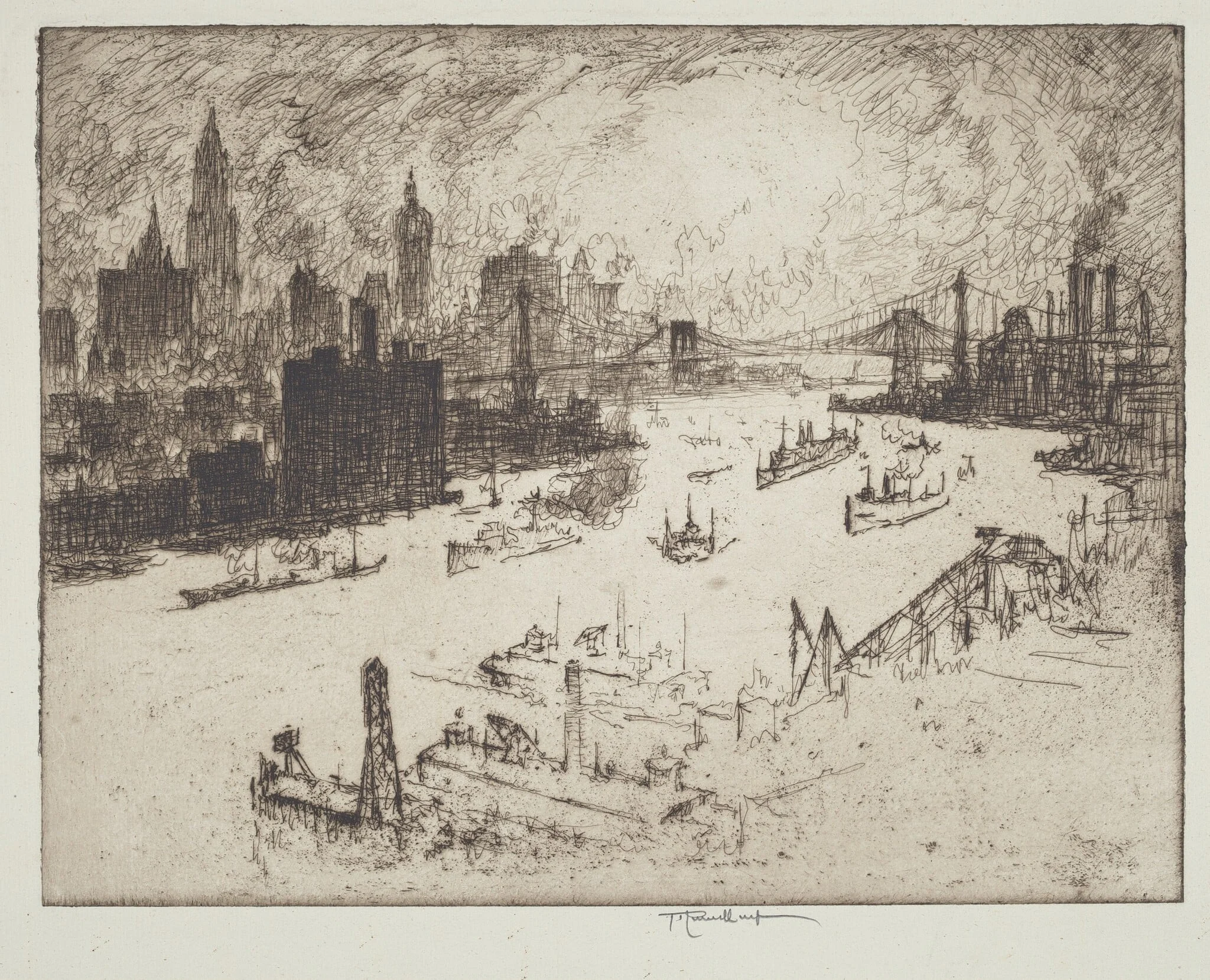 Sunset, from Williamsburg Bridge, detail