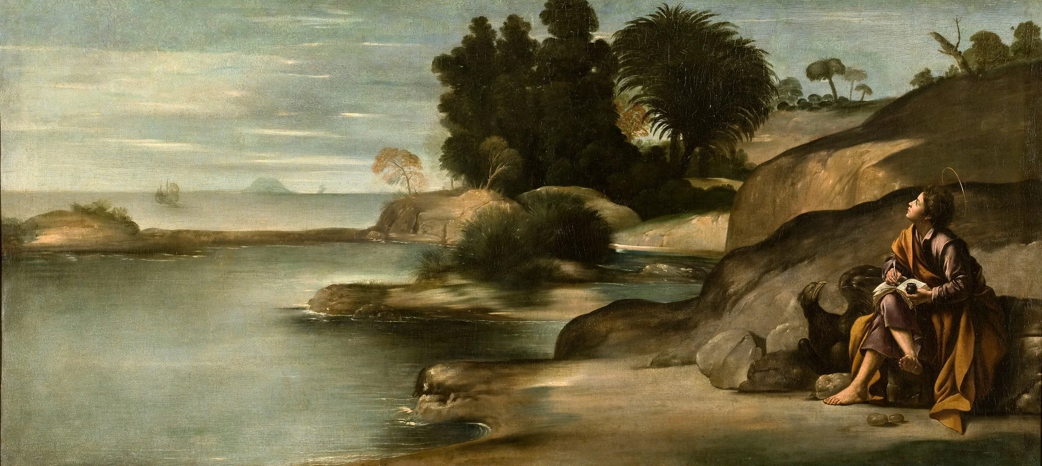 Saint John the Evangelist in Patmos, detail
