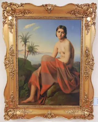 Portrait of a Woman, by Auguste Alexis Canzi, oil, 1845