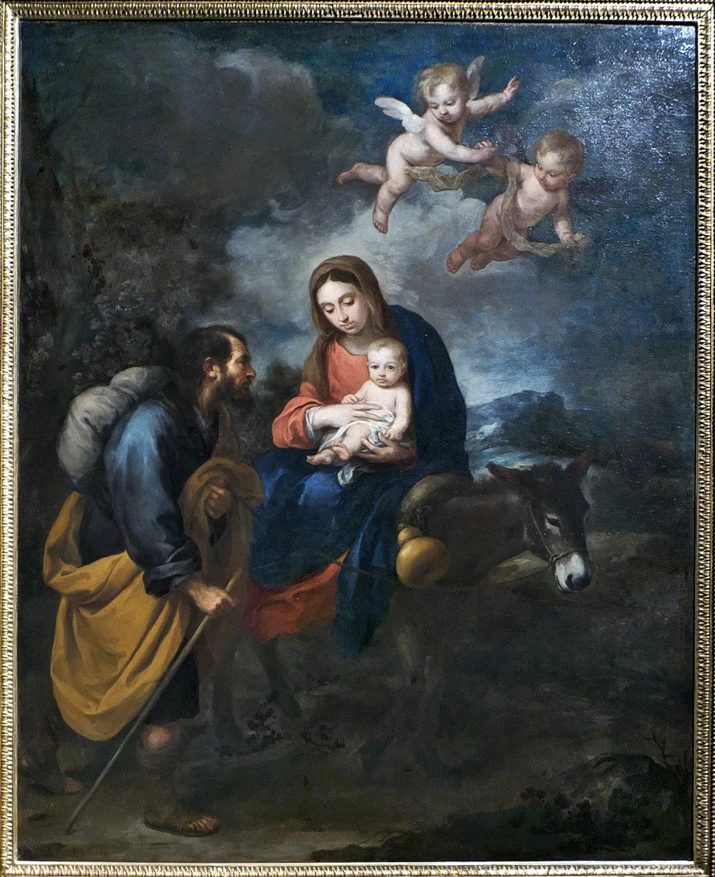 The Flight into Egypt, by Bartolomé Esteban Murillo, oil, 1669