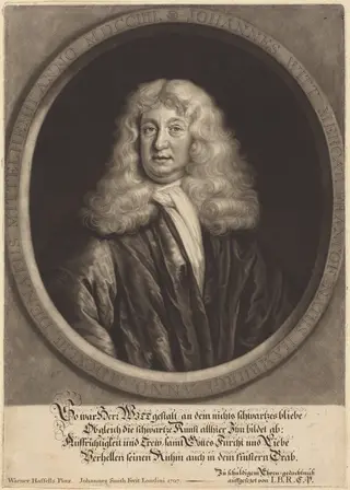 Johannes Witt, by John Smith, ink, 1707