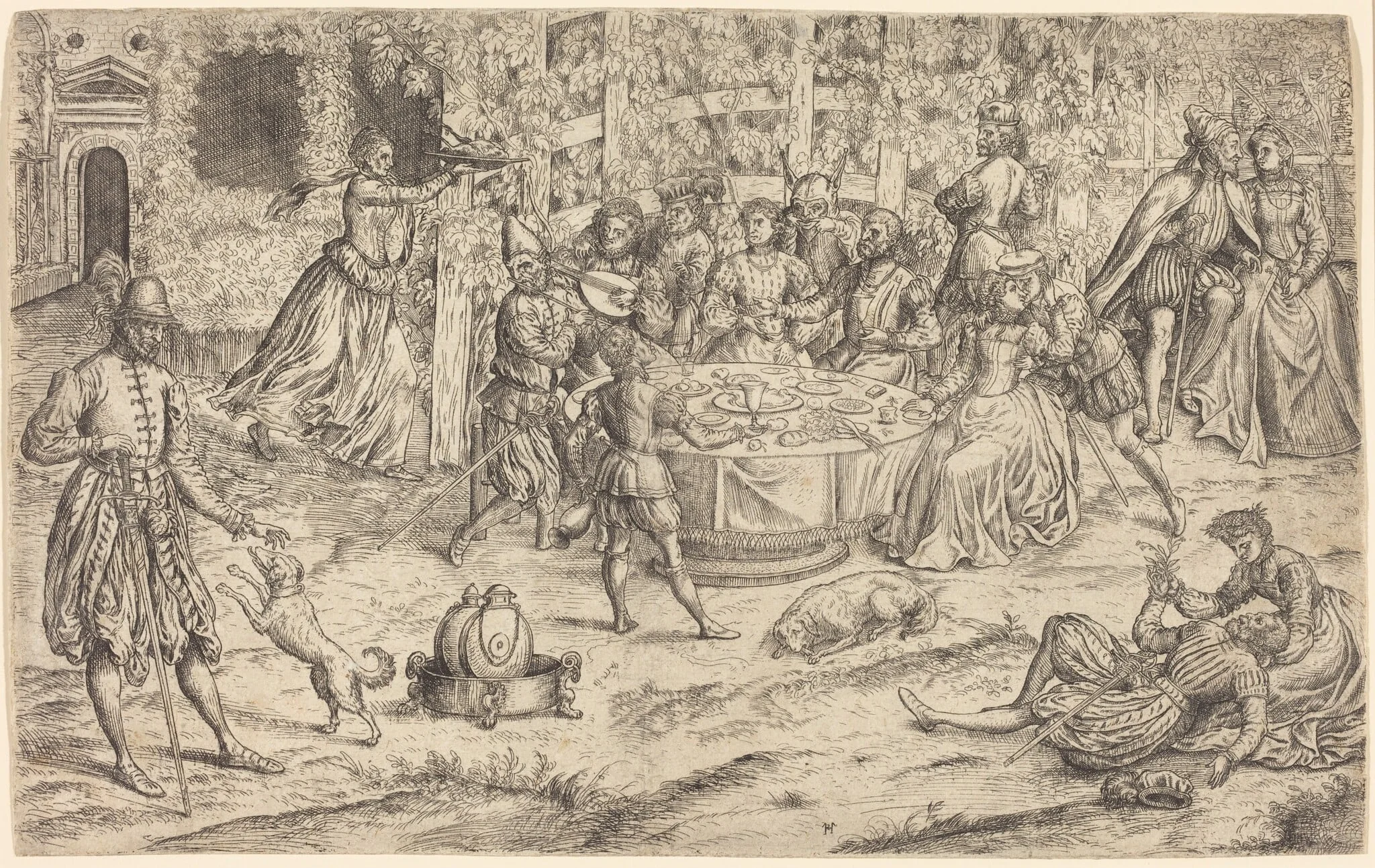 Banquet in the Park of a French Castle, detail