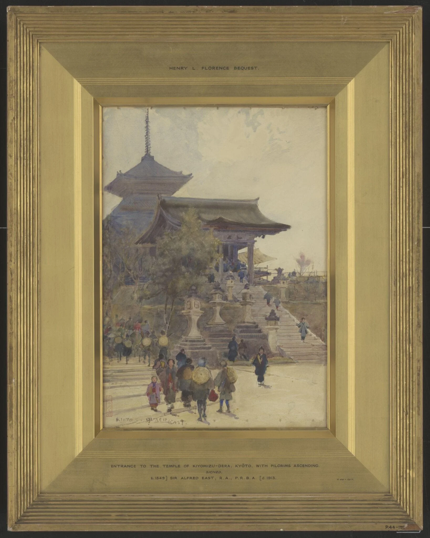 The Entrance to the Temple of Kiyomizu-Dera, Kyoto, with Pilgrims Ascending, detail