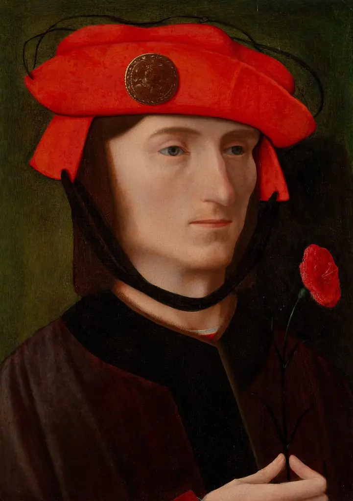 Portrait of a Man with a Samson Medal, by Master of the Brandon Portrait, oil, 1522