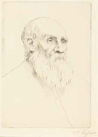 Head of an Old Man (Etude de tete), by Alphonse Legros, ink, 1874