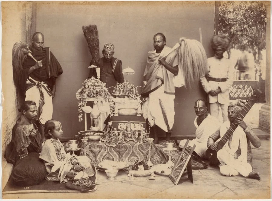 Maharaja of Rewa in Prayer, detail