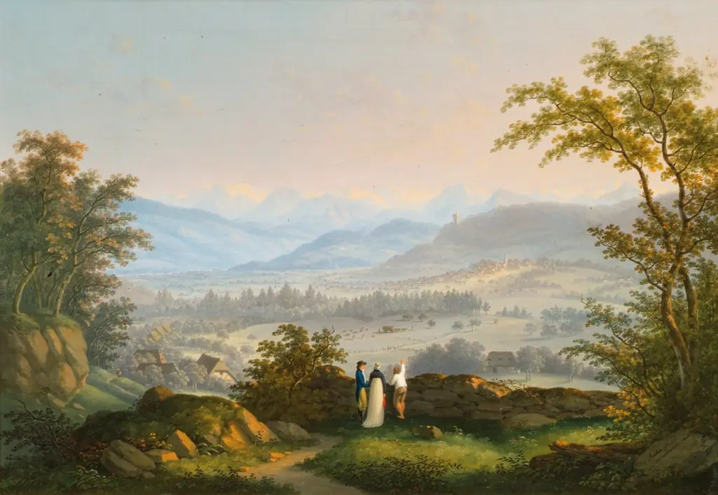 Surroundings of the Habsburg Ruin, by Johann Caspar Rahn, oil, 1803