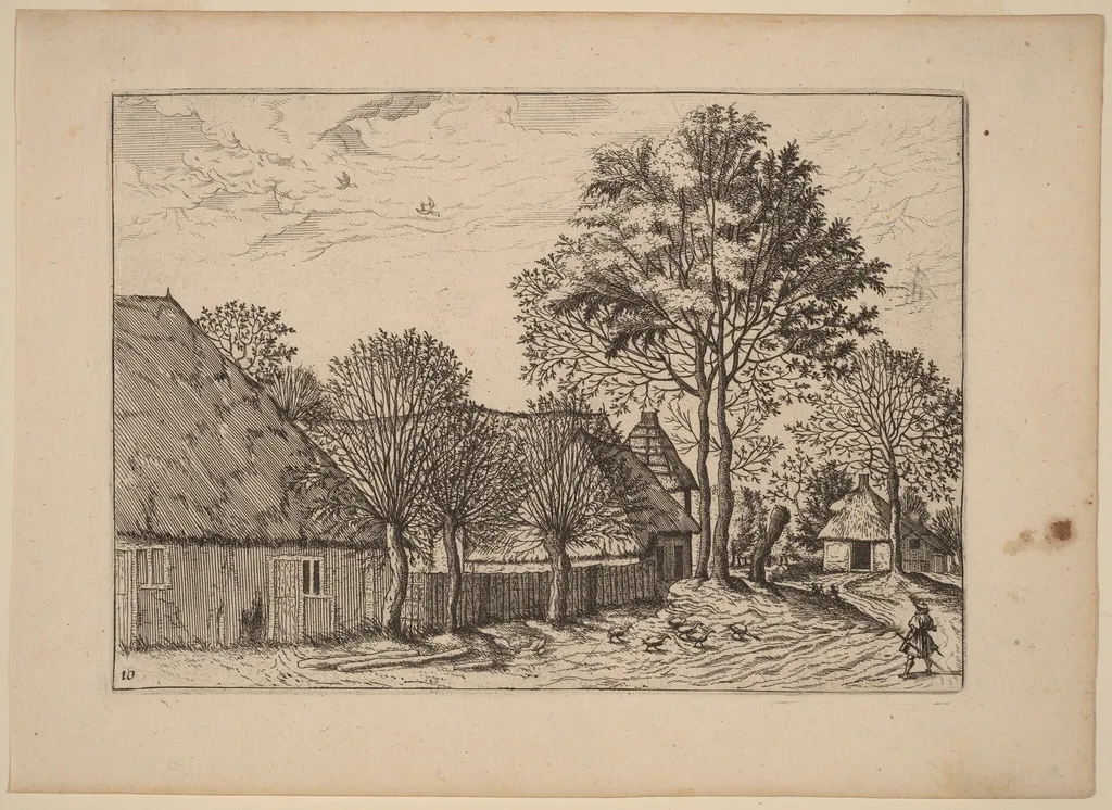 Farms, by Johannes van Doetechum the Elder, ink