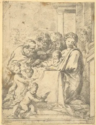The Circumcision of Christ, by Bartolomeo Biscaino, ink, 1654