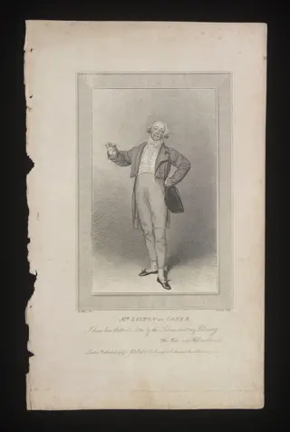 Mr Liston as Caper, by E Scriven, 1850