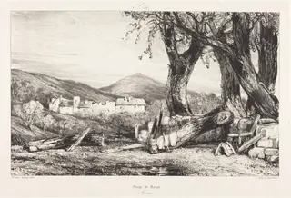 Gorge de Royat, Auvergne, by Eugène Isabey, ink, 1844