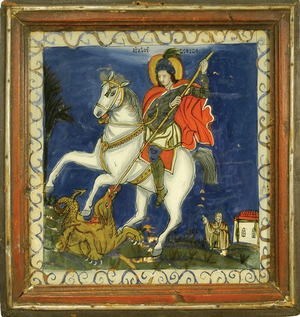 Sf. Mucenic Gheorghe, ucigând balaurul, detail