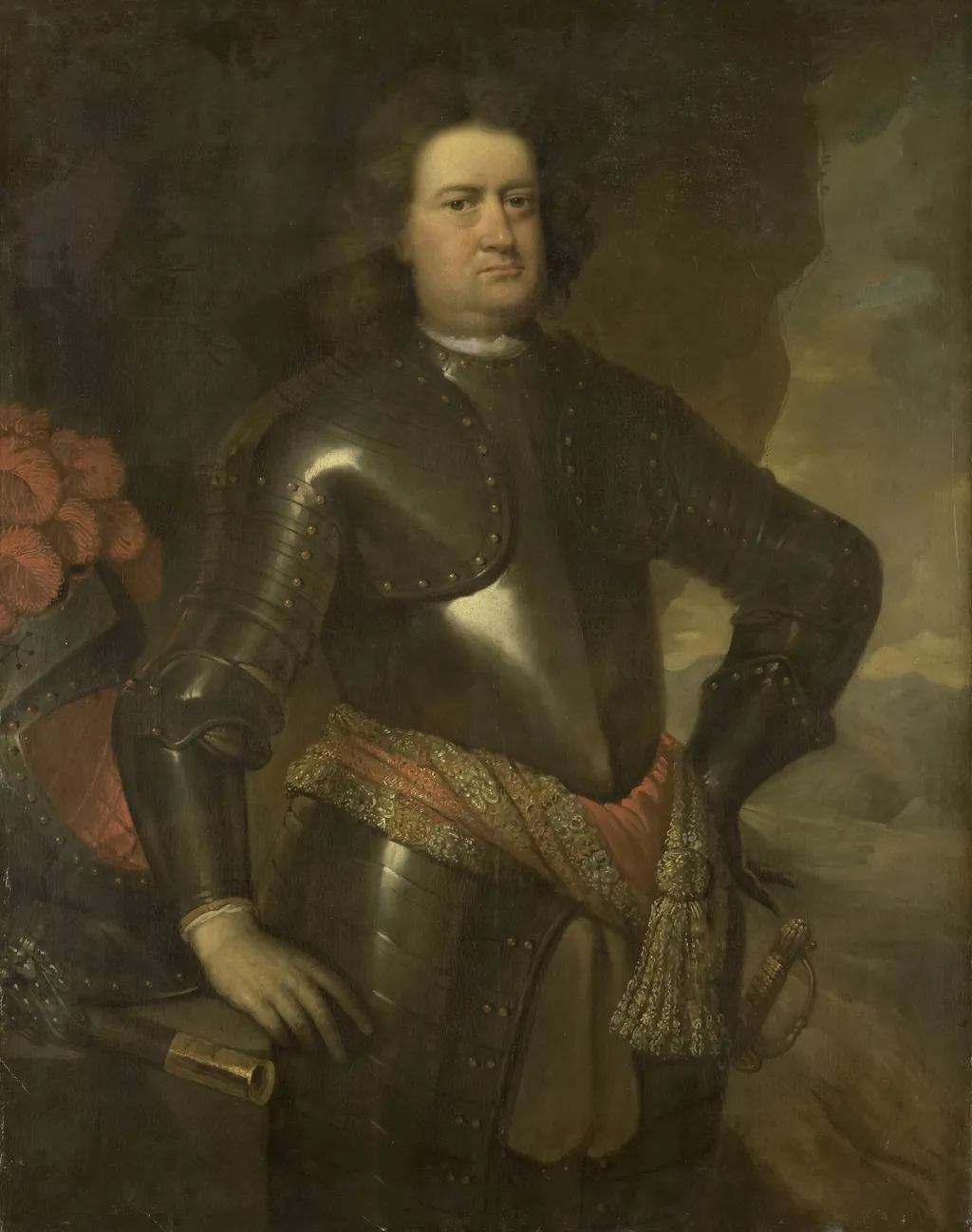 Portrait of an army officer, by Johannes Vollevens, oil, 1700