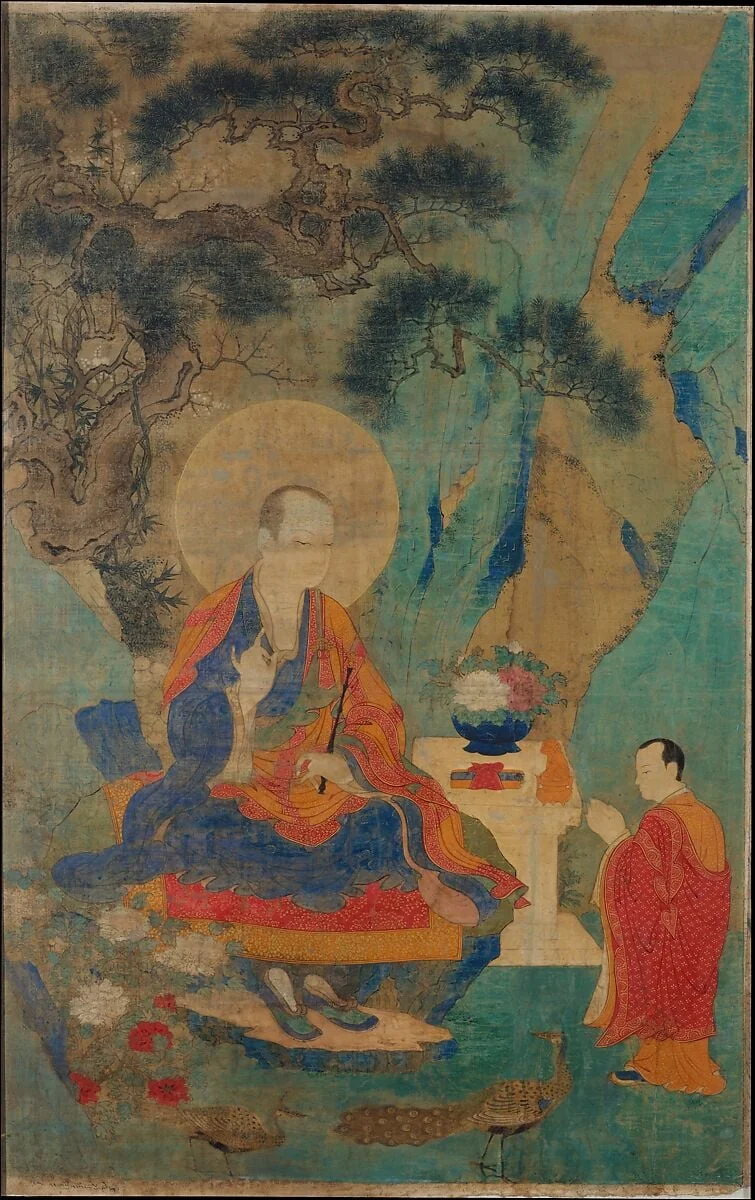 明 佚名 羅漢圖 軸|The Arhat Vajraputra, detail