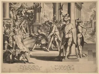 Allegory of Justice, by Willem van Swanenburgh, ink, 1606