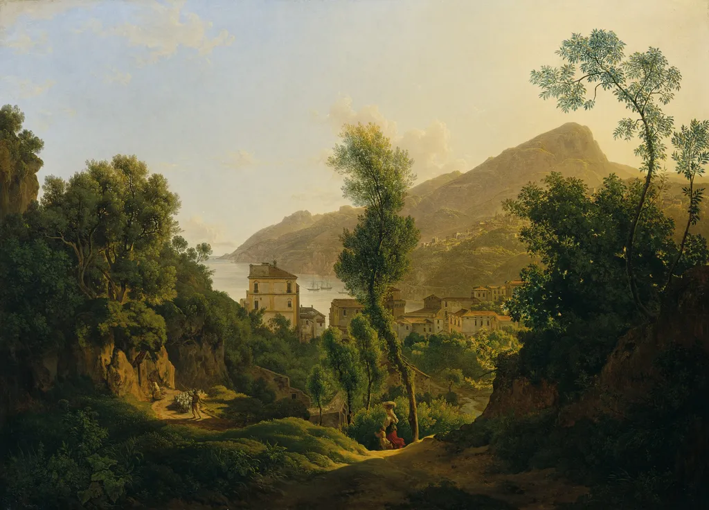View of the Town of Vietri with a View of the Gulf of Salerno, by Josef Rebell, oil, 1819