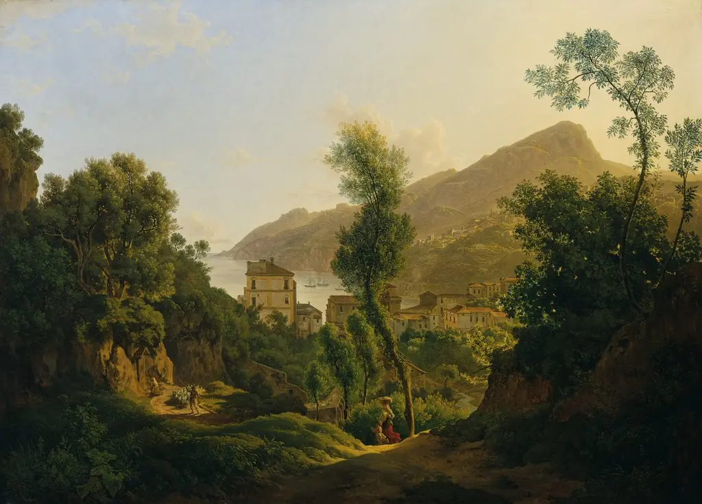 View of the Town of Vietri with a View of the Gulf of Salerno, by Josef Rebell, oil, 1819