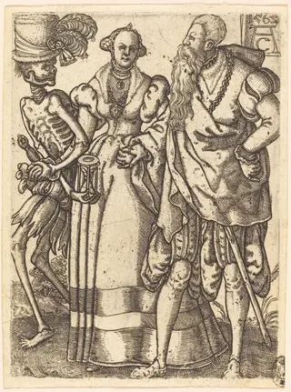 Dance of Death VI, by Allaert Claesz, ink