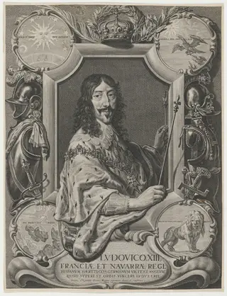 Louis XIII, by Jeremias Falck, ink, 1643