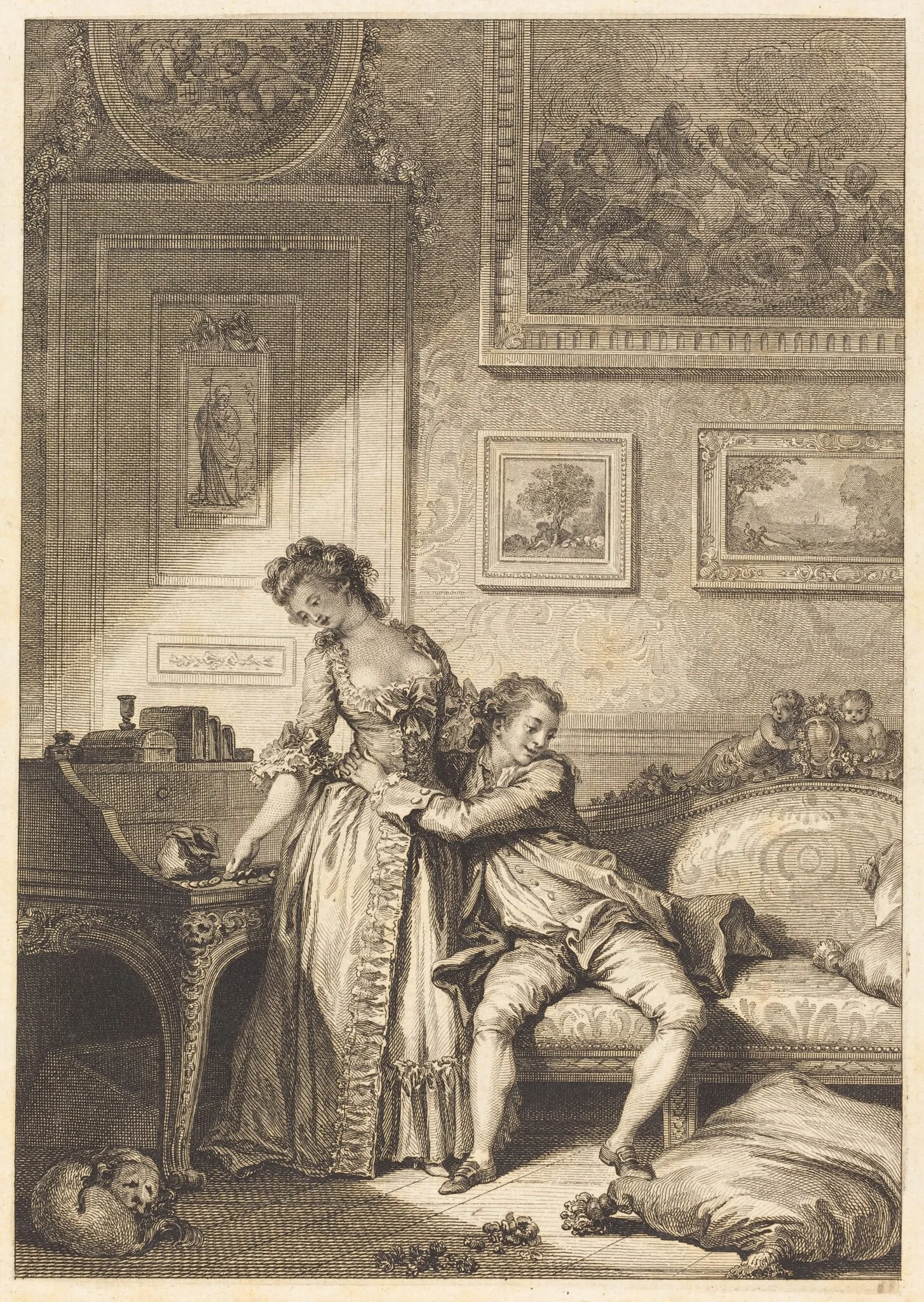 A femme avare galant escroc, detail