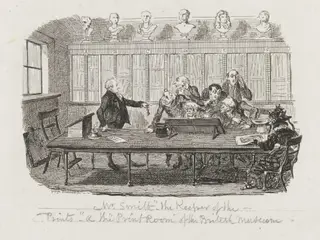 Mr Smith -  "The Keeper of the Prints" & the "Print Room" of the British Museum, by George Cruikshank, 1828