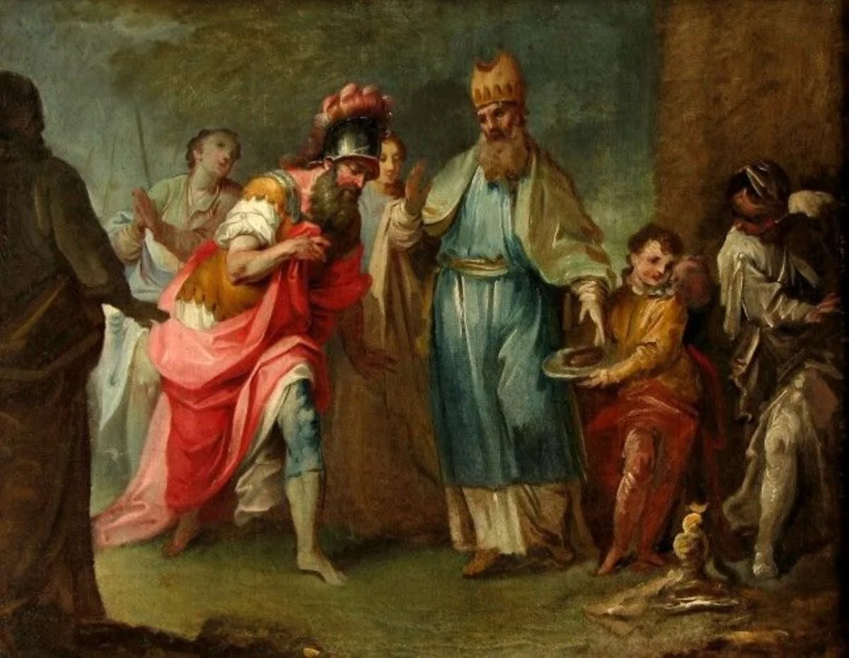 Saul uns rege de către Samuel, detail