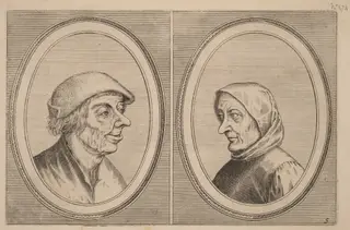 "Mondighe Melis" and "Smeerighe Els", by Johannes van Doetechum the Elder, ink, 1564