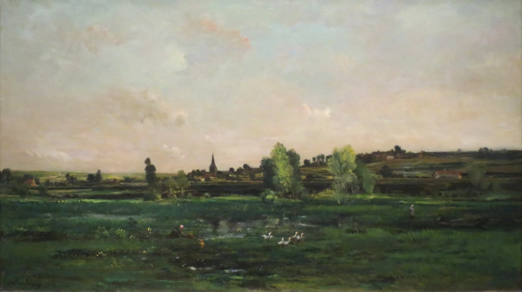 Village on the Seine near Vernon, detail