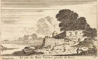 Le coin des Bons hommes proche de Paris, by Israël Silvestre, ink, 1656