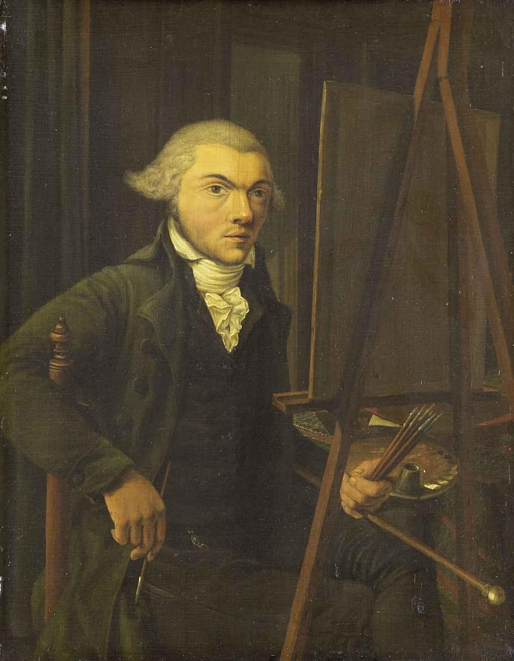Portrait of a Painter, probably Harmanus Uppink, by Willem Uppink, oil, 1794